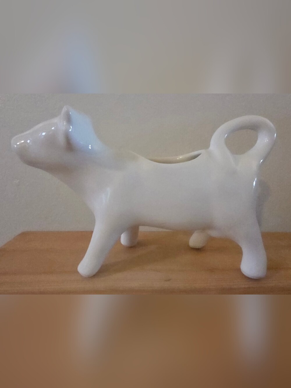 White Ceramic Cow Shaped Milk Pitcher